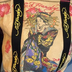 Ed Hardy canvas bucket bag